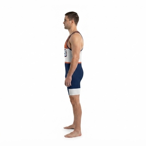 Pantalones Cortos de Lucha Libre Personalizados para Hombre, de Poliéster y Elastano, con Bloques de Color, Estilo Racerback, para Equipos Juveniles de Secundaria - Sublimados OEM - Product Image 3