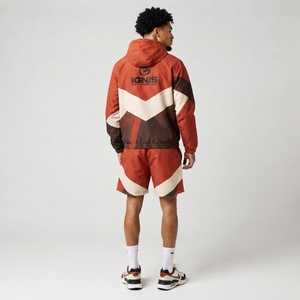 Conjunto Deportivo Corto para Hombre, Chaqueta Deportiva Ligera, Pantalones Cortos con Cordón, Ropa Informal para Entrenamiento al Aire Libre - Product Image 3