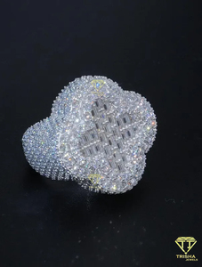Heart Design Moissanite Diamond Ring With Baguette Stones Luxury Fashion Jewelry For Daily Wear - Product Image 2