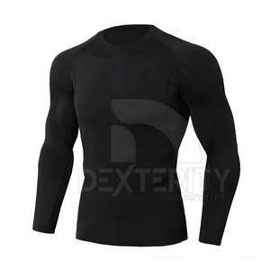 Trajes Deportivos de Compresión de Manga Larga para Hombre, Otoño, Color Sólido, Transpirables, de Secado Rápido, para Entrenamiento y Fitness, Nueva Llegada - Product Image 2