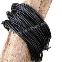 Fermoir et crochet en cuir noir de 2 mm à forte demande avec perle pour la fabrication de bijoux DIY, bracelets et emballages cadeaux