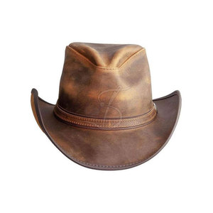 Western Cowboy <b>Hat</b> For <b>Men</b> Wide Brim Felt <b>Hat</b> 100% Leather Made Rodeo Style Cowboy <b>Hat</b> In Low Price - Product Image 2