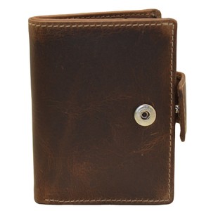 Genuine Leather Bifold <b>Wallet</b> Card Slots Button Closure 4 Inch for Credit Cards Normcore/Minimalist Style <b>RFID</b> <b>Blocking</b> - Product Image 5