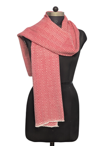 Estola de Invierno Rosa Zigzag para Mujer, Bufanda de Lana Acrílica Hecha a Mano de 28x80 Pulgadas, Chal Envolvente de Fibra Suave de Alta Calidad y Cómodo - Product Image 2