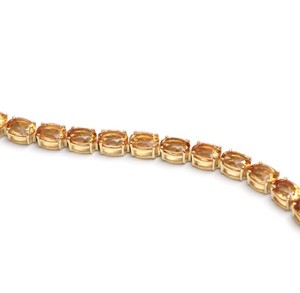 Natural Citrine Stone Charm <b>Bracelet</b> 925 Sterling Silver Gold Plated Yellow <b>Gemstone</b> Fine Jewelry for Women Party - Product Image 3