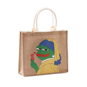 Sac à main en toile de jute naturelle pour la vente au détail et l'emballage de cadeaux - Product Image 1