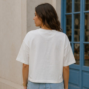 T-shirt pour femmes en coton biologique 100% coupe ample, anti-bactérien, décontracté, été - Product Image 5