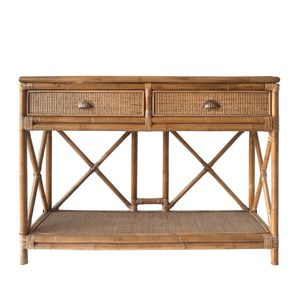 Contemporary Rattan <b>Console</b> <b>Table</b> Decorative Wooden Side Cabinet for Bedroom Hallway and Living Room - Product Image 1