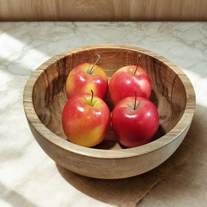 Tazón Pequeño Decorativo de Madera con Forma de Frutas, Personalizable, Clásico, para Cena, Almuerzo, Comida, Estilo Rústico - Product Image 1