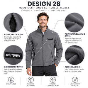 Custom Logo <b>Men</b> Softshell Jacket Waterproof Wind Resistant <b>Thermal</b> Outdoor Workwear Jacket for Hiking and Travel - Product Image 6