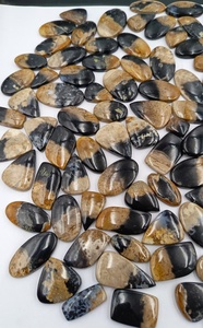 Cabochon d'agate de palmier naturelle de haute qualité, de forme ovale et de couleur marron |   Pierres brutes polies pour la fabrication de bijoux |   Fournisseur en gros - Product Image 6