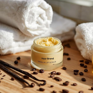 Exfoliante Labial Vegano Orgánico de Primera Calidad, Crema Humectante, Empaque con Logotipo Personalizado, Blanqueador, Aclarante, Exfoliante de Vainilla, Marca Privada - Product Image 1