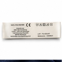 Étiquettes de lavage personnalisées en satin avec texte et symboles, étiquettes pour vêtements et accessoires