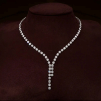 Collier en diamant brillant cultivé en laboratoire, or blanc plaqué rhodium, pendentif solitaire élégant, bijoux pour femmes, luxe minimaliste