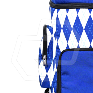 Mochila con Patrón Azul Argyle, Cierre de Cremallera, Aislada, Multifuncional, Estilo Casual, Tela Oxford, para Todas las Temporadas - Product Image 3