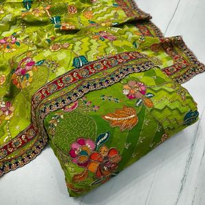 Tissu brocart de luxe imprimé, tissu jacquard brodé imprimé pour robe de mariée, Kurti, robe et costume - Product Image 3