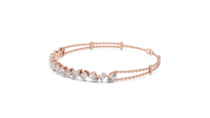 Rose Gold Plated Moissanite <b>Bracelet</b> Oval Link Bangle Mixed <b>Stone</b> Charm Jewelry for Wedding Party Gift - Product Image 2