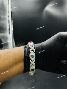 Pulsera Infinito de Plata 925 con Incrustaciones de Piedras Multicolores, Estilo Diamante Moissanite, Joyería de Diseño - Product Image 3