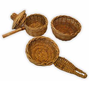 Juguetes de rol imaginarios para niños, utensilios de cocina y hogar, juego de ollas y sartenes de mimbre para niños. - Product Image 5