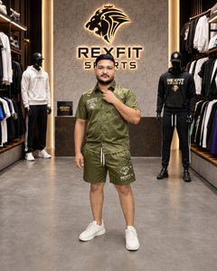 REXFIT SPORTS 2026 Custom Unisex <b>Summer</b> <b>Shirt</b> and Shorts Set Lightweight Button Up Two Piece Casual Streetwear Outfit - Product Image 4