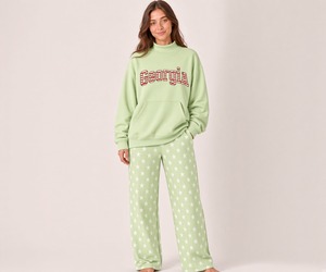 Ensemble décontracté pour femme : Sweat-shirt à col montant imprimé étoiles et pantalon ample à jambes larges, manches longues, confortable - Product Image 2