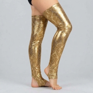 Las mujeres que dan baile en el pole dance usan medias con agarre adhesivo hasta el muslo que proporcionan comodidad flexible, contacto seguro y cobertura de apoyo. - Product Image 6
