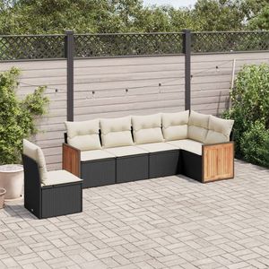 Ensemble de canapés de jardin blanc crème et noir - Product Image 1