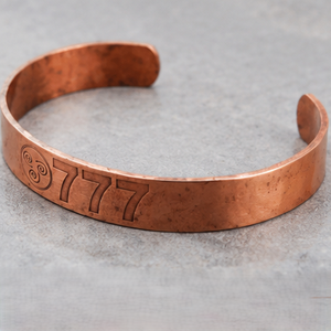Bracelet de santé en cuivre massif avec numéro d'ange 777 ayurvédique traditionnel, bijoux en métal à la mode, artisanat exquis - Product Image 6