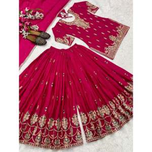 Ensemble de vêtements de fête pour femmes de créateur Sharara Plazzo Dupatta - Product Image 4