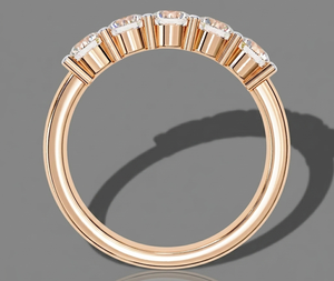 Women's 14K Gold Plated Lab Grown <b>Diamond</b> <b>Ring</b> Round Brilliant Cut IGI Certified Luxury Classic Style Engagement <b>Ring</b> - Product Image 5