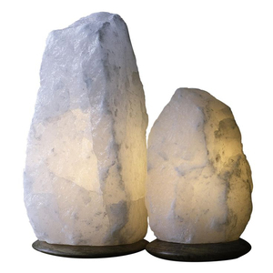 Lámparas de Sal Blanca del Himalaya con Logotipo Personalizado de Fábrica de Marca Privada, Lámparas de Cristal de Roca Natural de Primera Calidad con Tamaño OEM - Product Image 1