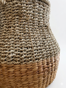 Cesta de Almacenamiento ROMI de Jacinto de Agua y Hierba Marina Natural con Tapa, Organizador Tejido a Mano, Decoración Ecológica para el Hogar - Product Image 3