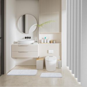 Set di Accessori per <span class=keywords><strong>Bagno</strong></span>: Dispenser Sapone da Appoggio, Porta Spazzolini e Bastoncini di Cotone, Vassoio e Barattoli Decorativi Stile Farmacia - Product Image 5