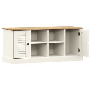 Scarpiera in legno massello bianco VIGO pino 41.7 "x 13.8" x 17.7 "elegante scarpiera - Product Image 5