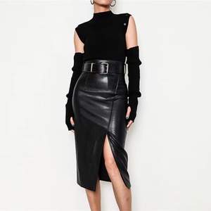 Jupe Courte Femme en Cuir Véritable Taille Haute Décontractée Design Sur Mesure Confortable Luxe Fabrication OEM ODM - Product Image 5