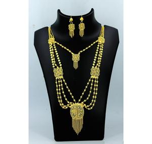 Collier avec boucles d'oreilles Parure de bijoux Plaqué or en laiton pur Parure de bijoux haute qualité pour les Émirats Arabes Unis Dubaï Collier turc Design Collier - Product Image 3