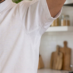 Veste de cuisine professionnelle à manches courtes, coupe classique, respirante, en polyester et coton, pour hôtels et restaurants (vente en gros) - Product Image 6