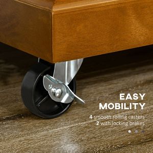Carrello da Cucina Moderno Marrone con Isola, Cassetto, Mobile Regolabile in Rovere e MDF, 2 Portasciugamani, Portatile su Ruote - Product Image 5