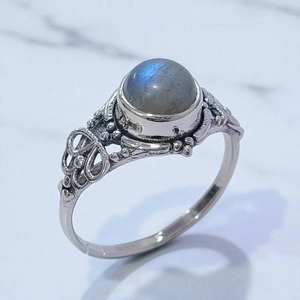 Bague en argent sterling 925 avec pierre précieuse naturelle labradorite, design unique, prix de gros, bijoux en argent - Product Image 2
