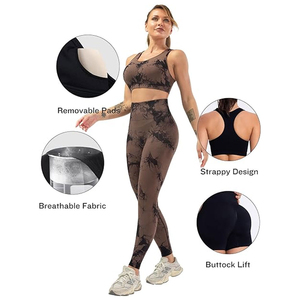 Women's Summer Fitness Yoga Bra <b>Legging</b> 2 Piece Set Custom Embroidery Waterproof <b>Lace</b> Breathable Solid Plus Size Workout - Product Image 4
