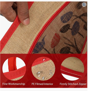 Premium Reusable Jute Grocery Tote <b>Bag</b> <b>Large</b> Eco Shopping Carry <b>Bag</b> with Reinforced Handles for <b>Beach</b> Market and Travel - Product Image 6