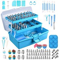 Kit de décoration de gâteaux de 236 pièces avec douilles de pâtisserie, raccords, poches à douille, emporte-pièces - Kit d'accessoires pour la pâtisserie
