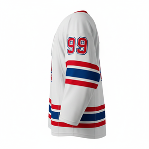 Maillot de hockey sur glace imprimé respirant en gros avec nom personnalisé et logo d'équipe, haute qualité 100% polyester - Product Image 3