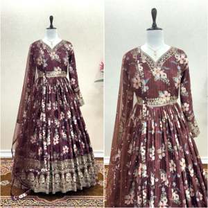 Women's Party Wear Gown Set with Bottom & Dupatta Elegant Women's Sets - Product Image 5