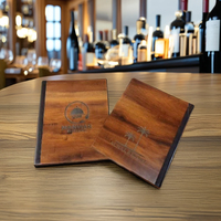 Produit en bois durable de haute qualité élégant support de menu en cuir PU pour hôtels restaurants bars et vignobles