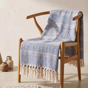 Blush Pink Handloom Cotton <b>Throw</b> with Delicate Check Design and Fringe <b>for</b> Sofa <b>Chair</b> Bedroom and Soft Contemporary Décor - Product Image 2