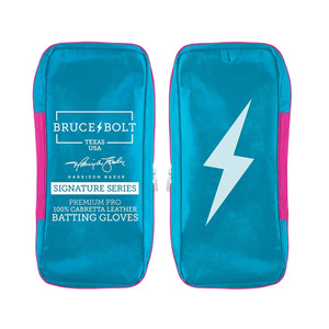Blue Pink Yellow Leather Batting Gloves Padded <b>Hook</b> And Loop Closure Ambidextrous Unisex Adult Training - Product Image 2