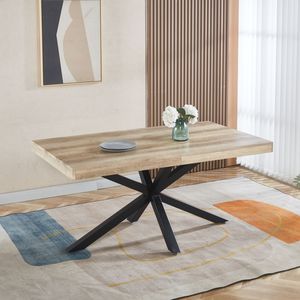 Table à manger extensible couleur noyer 240/200/160x90x75cm pour bureau ou café - Product Image 1