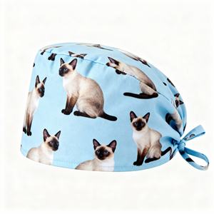 Gorros de Enfermera Rosas para Mujer, con Forro de Satén, Tela Tejida, Gorro de Trabajo con Diseño de Lazo Trasero, Uniformes de Hospital - Product Image 4