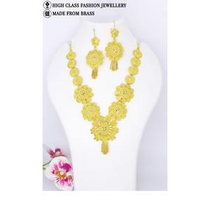 Turkish <b>Wedding</b> Jewelry Sets 24K Gold Plated Dubai Necklace Bracelet Alloy Main Material Engagement Jewelry - Product Image 3